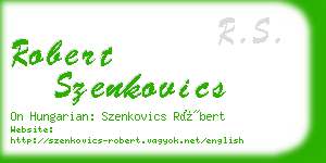 robert szenkovics business card